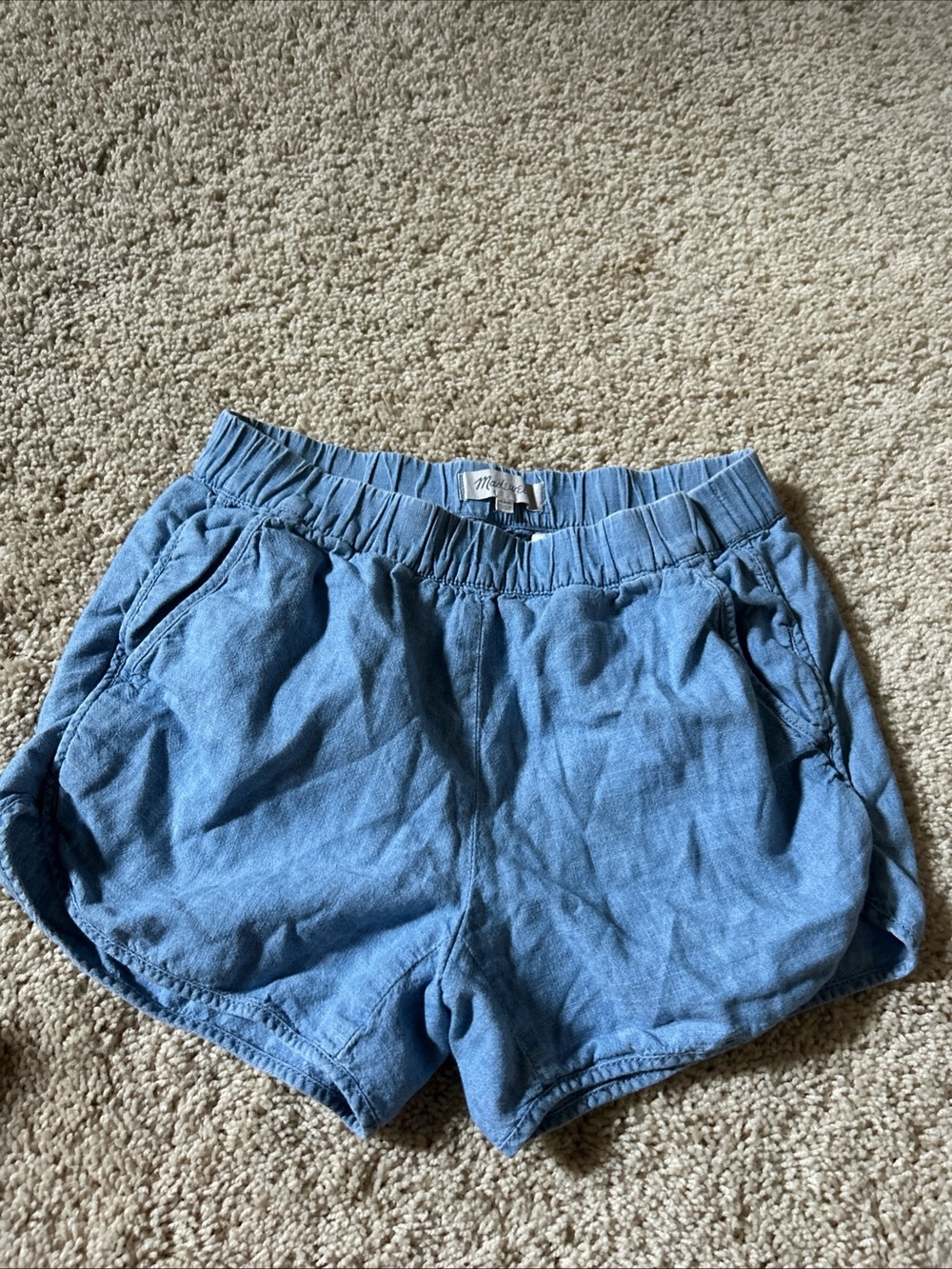 Madewell Light Blue Chambray Athletic Shorts